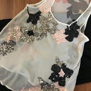 Candies Sheer Sequin Top